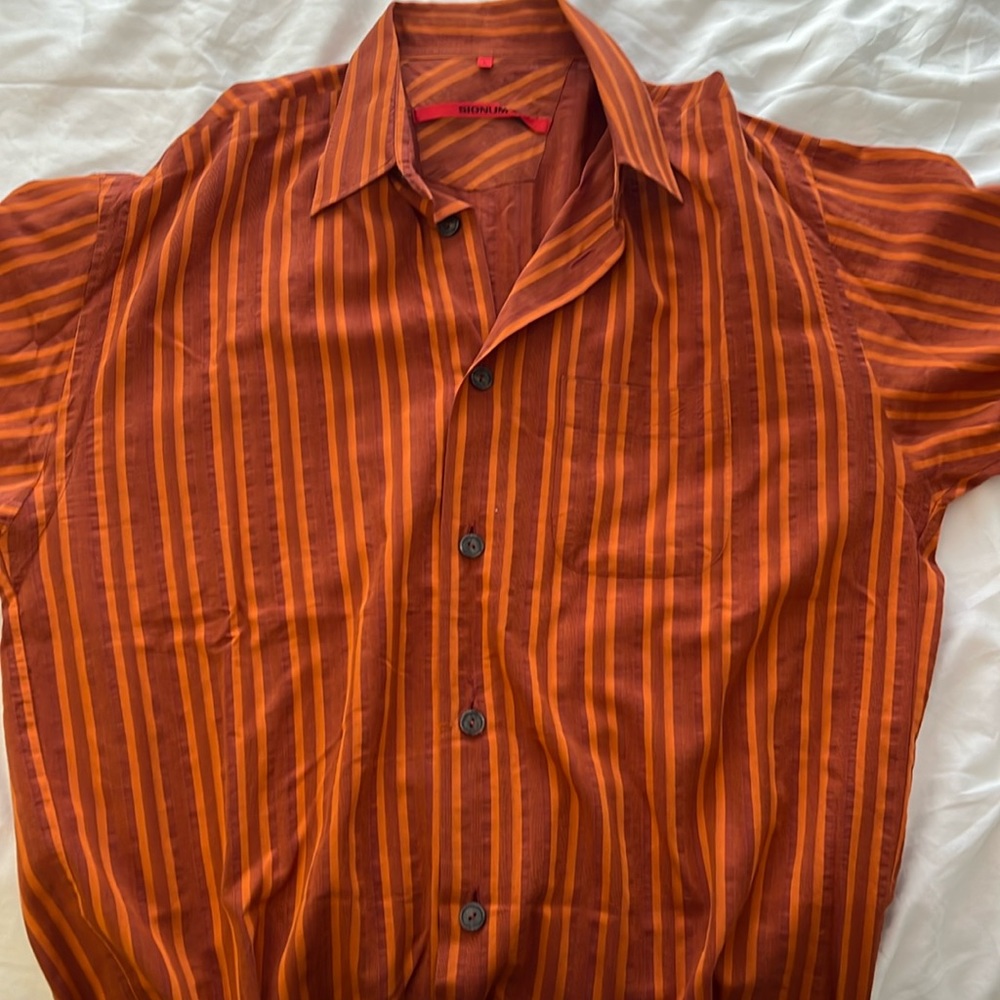 Orange Striped Signum Dress Shirt